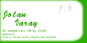 jolan varay business card